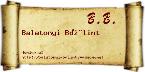 Balatonyi Bálint névjegykártya
